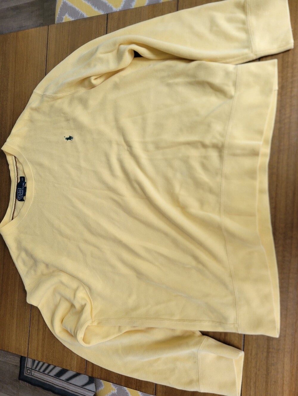 Vintage 90s Polo Ralph Lauren Crewneck Sweatshirt Yellow Men's XL Blue Tag